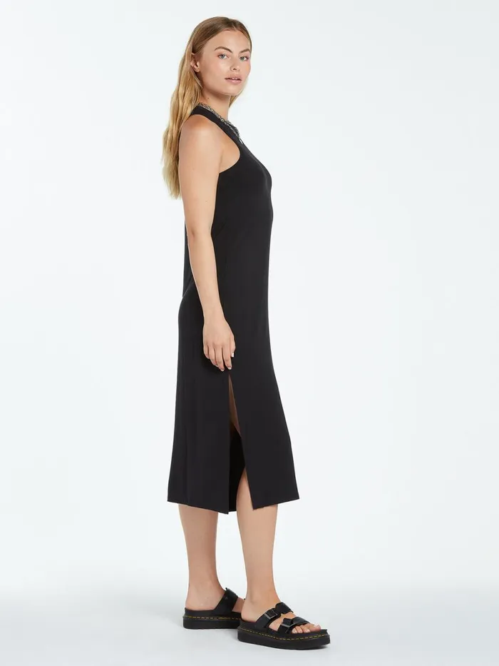 Womens Dresses Volcom Stonelight Midi Dress 8211 Black