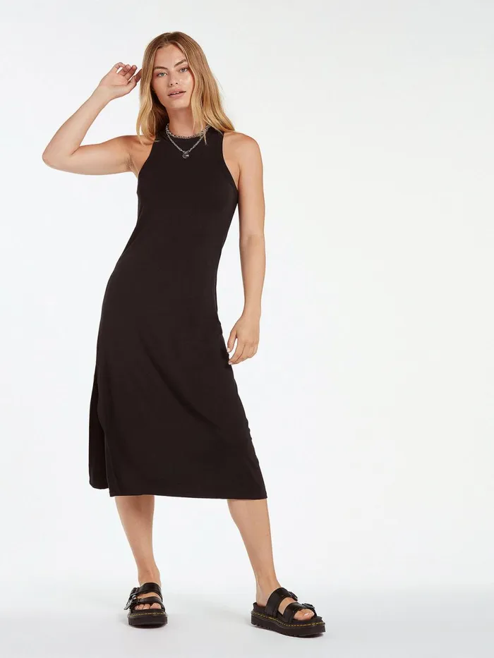Womens Dresses Volcom Stonelight Midi Dress 8211 Black