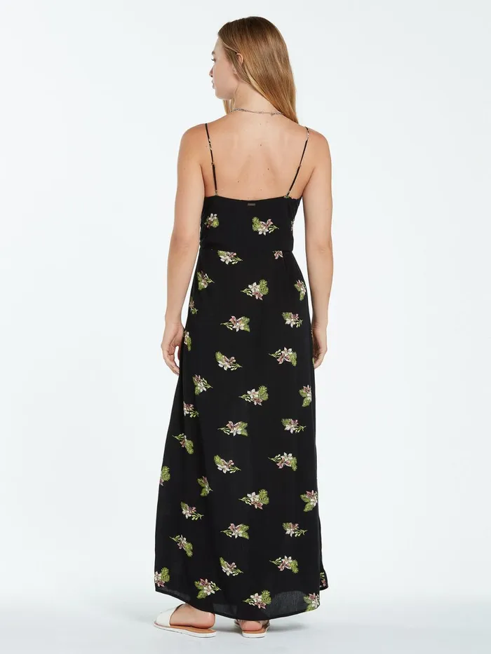 Womens Dresses Volcom Stormy Tropix Maxi Dress 8211 Black