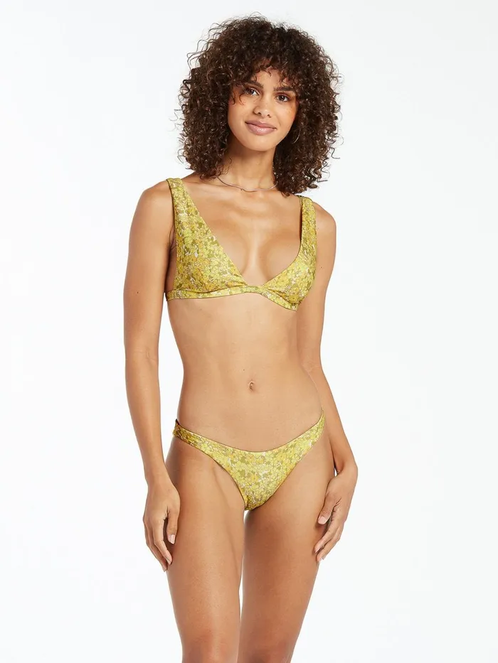 Womens EcoTrue Swim Volcom Everything Bud Skimpy Bikini Bottom 8211 Citron