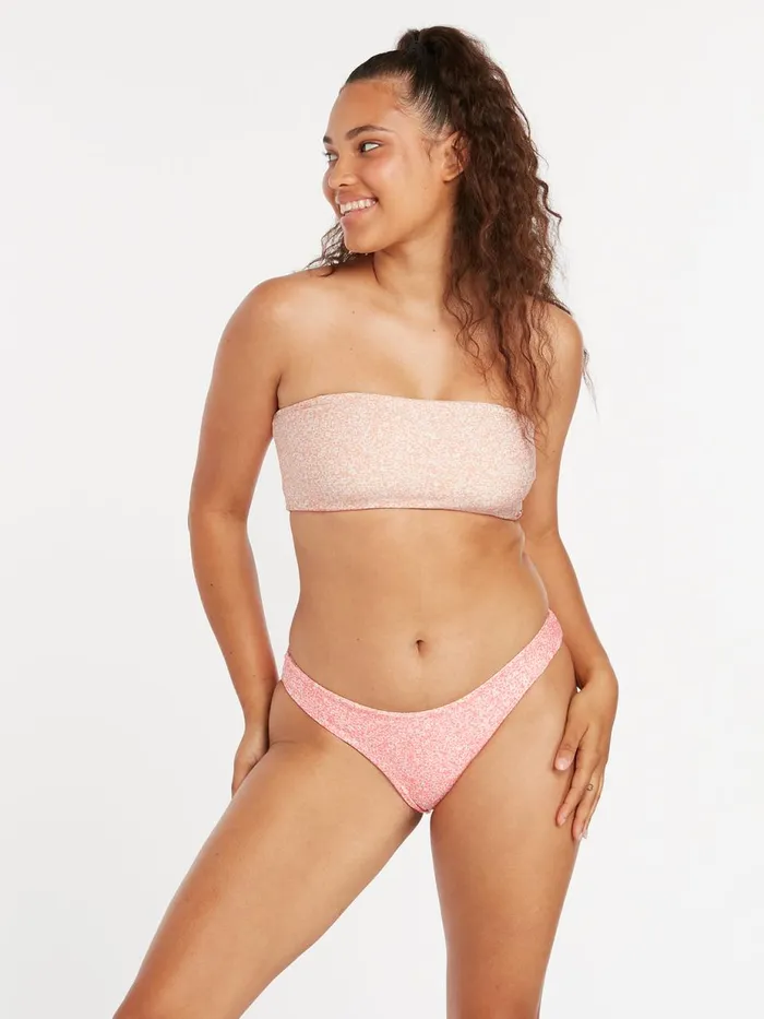 Womens EcoTrue Swim Volcom Micro Blooms Reversible Tube Bikini Top 8211 Hazey Pink