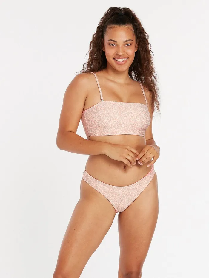 Womens EcoTrue Swim Volcom Micro Blooms Reversible Tube Bikini Top 8211 Hazey Pink