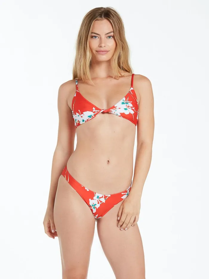 Womens EcoTrue Swim Volcom Orchid You Not V Neck Bikini Top 8211 Pistol Punch