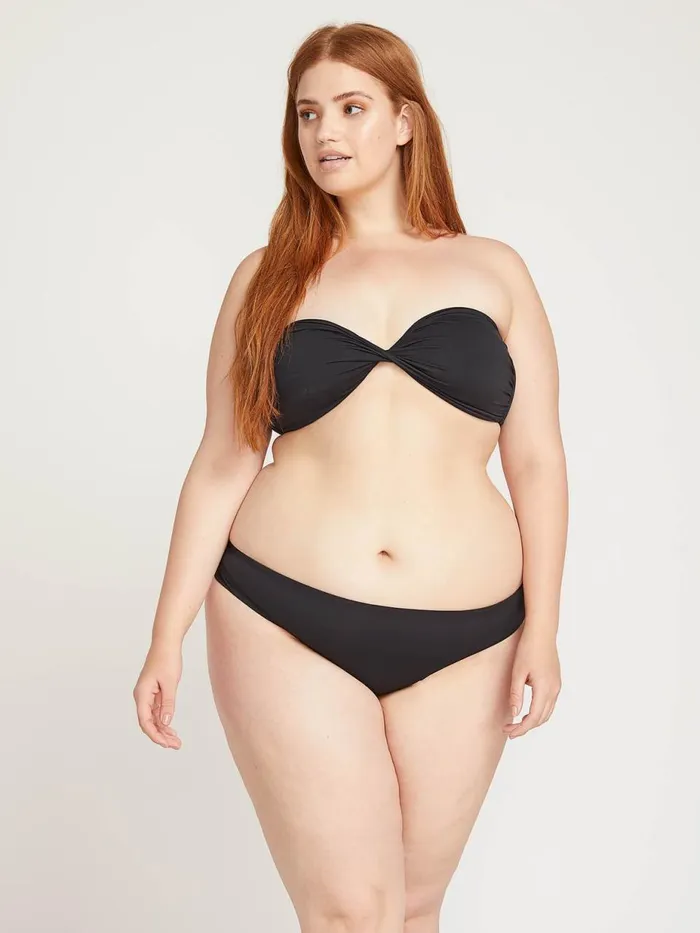 Womens EcoTrue Swim Volcom Simply Seamless Cheeky Bikini Bottom 8211 Black