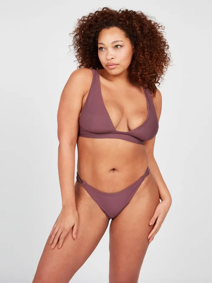 Womens EcoTrue Swim Volcom Simply Seamless Hipster Bikini Bottom 8211 Eggplant