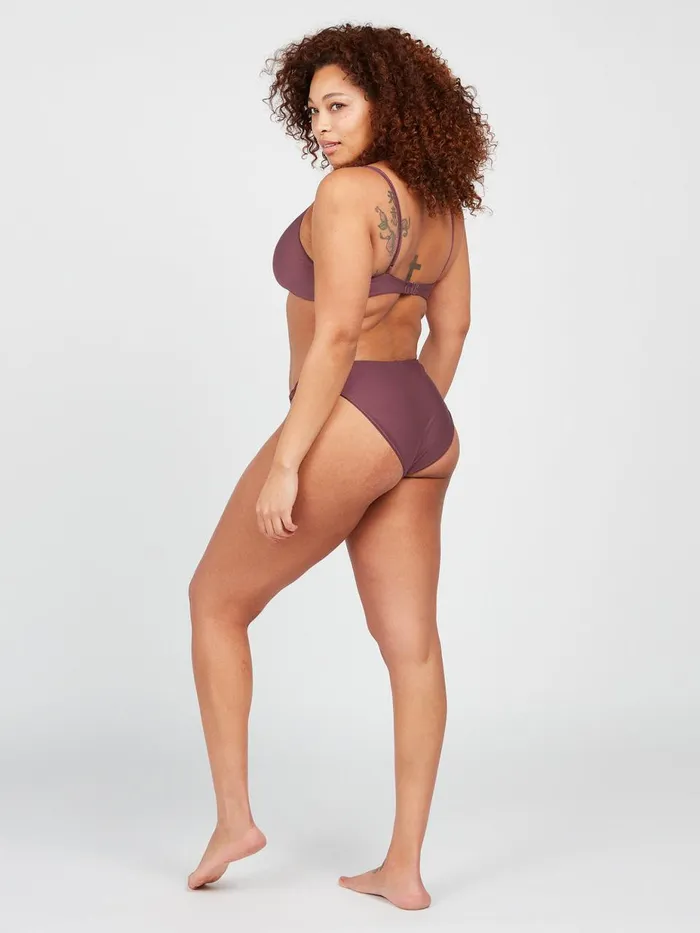 Womens EcoTrue Swim Volcom Simply Seamless Hipster Bikini Bottom 8211 Eggplant