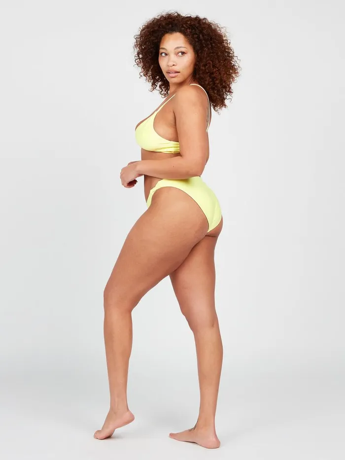 Womens EcoTrue Swim Volcom Simply Seamless Hipster Bikini Bottom 8211 Lime Ice