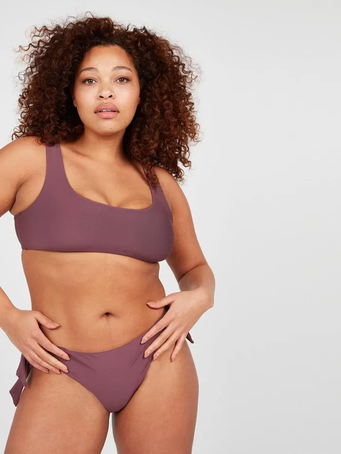 Womens EcoTrue Swim Volcom Simply Seamless Hipster Plus Size Bikini Bottom 8211 Eggplant