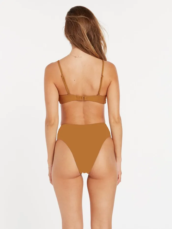 Womens EcoTrue Swim Volcom Simply Seamless Retro Bikini Bottom 8211 Bronze