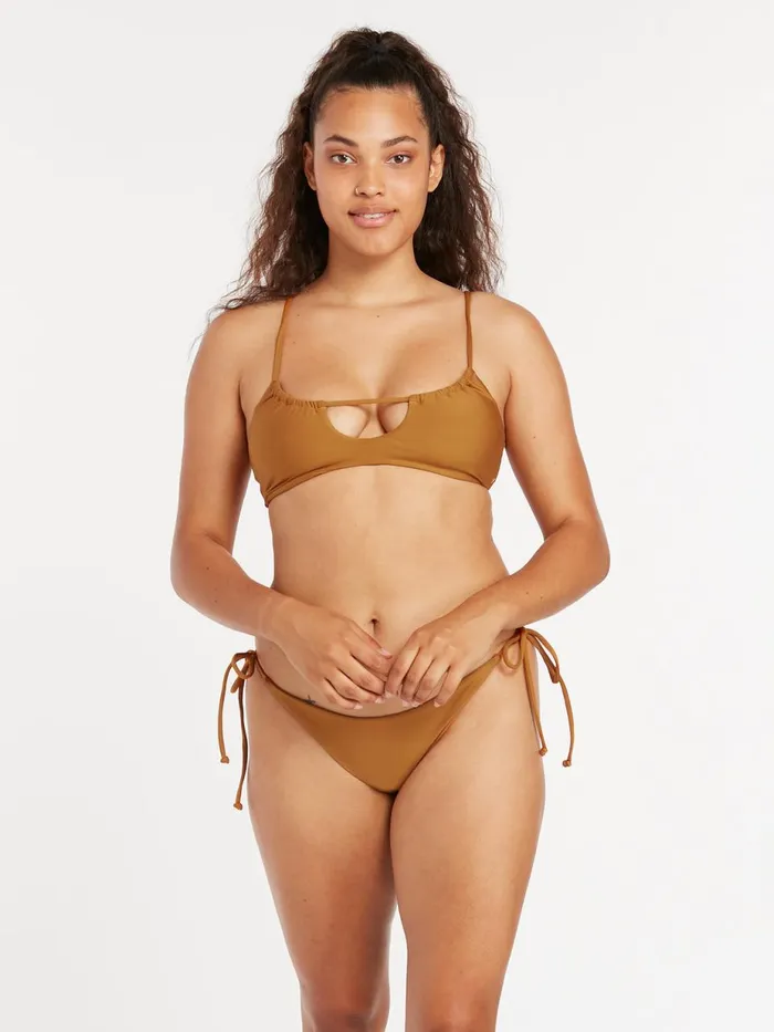 Womens EcoTrue Swim Volcom Simply Seamless Scoop Bikini Top 8211 Bronze