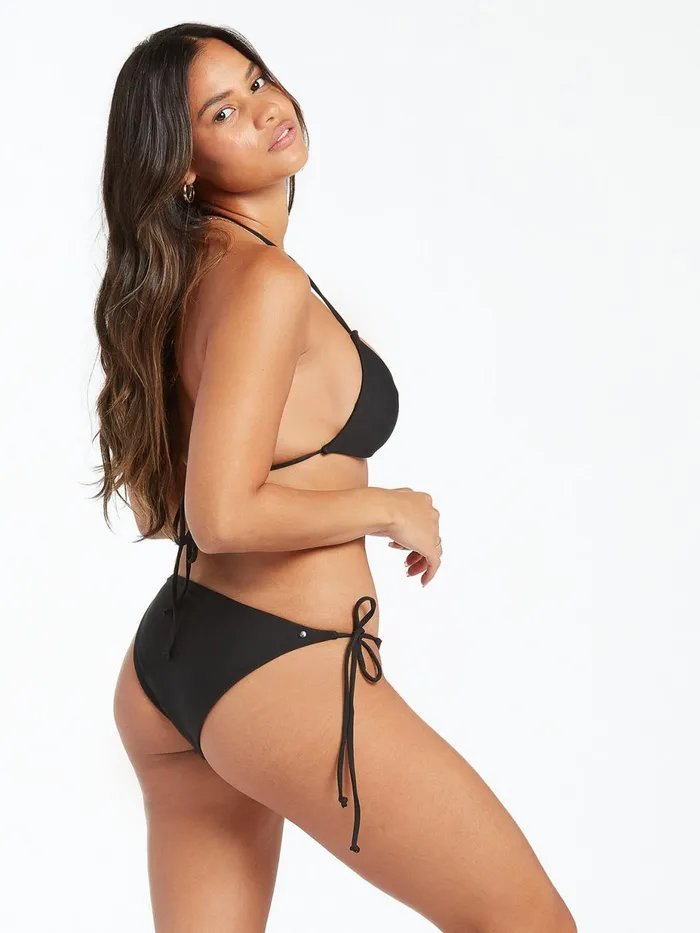 Womens EcoTrue Swim Volcom Simply Seamless Skimpy Bikini Bottom 8211 Black