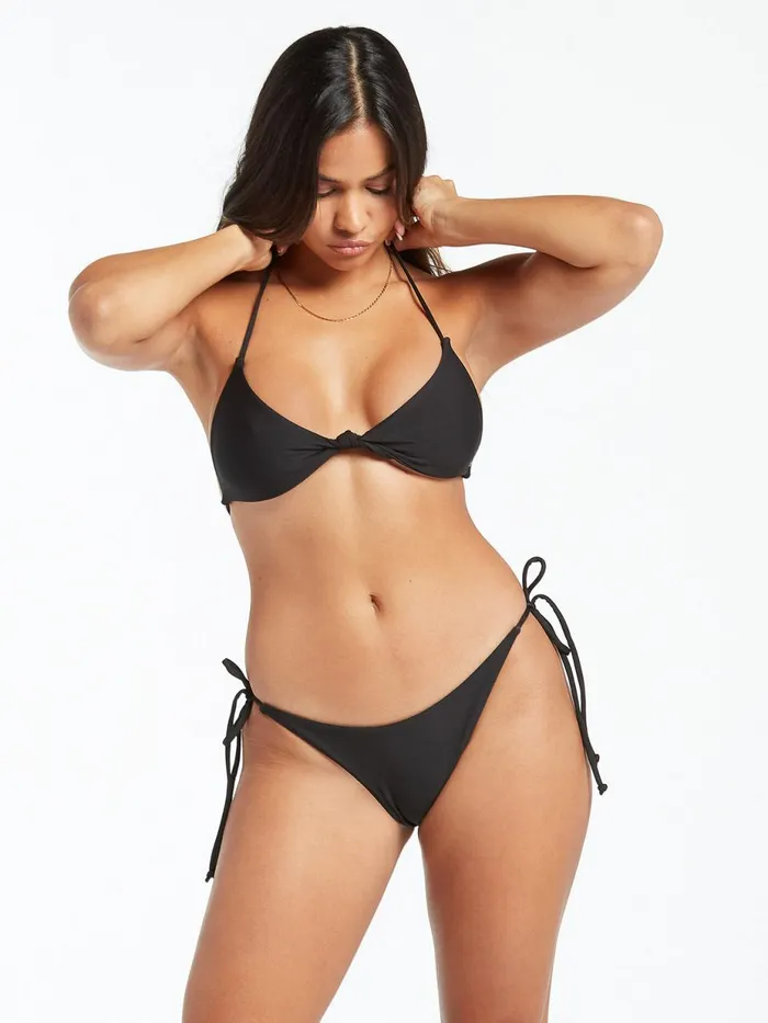 Womens EcoTrue Swim Volcom Simply Seamless Skimpy Bikini Bottom 8211 Black