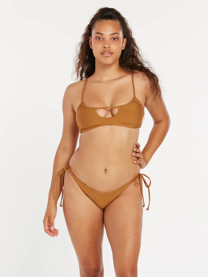 Womens EcoTrue Swim Volcom Simply Seamless Skimpy Bikini Bottom 8211 Bronze
