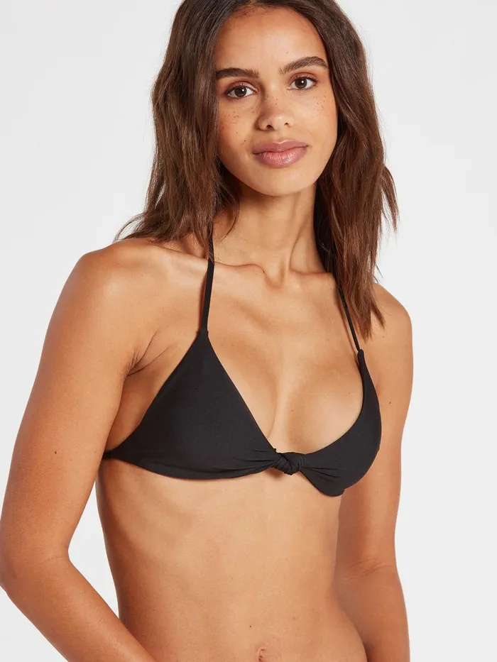 Womens EcoTrue Swim Volcom Simply Seamless Triangle Bikini Top 8211 Black