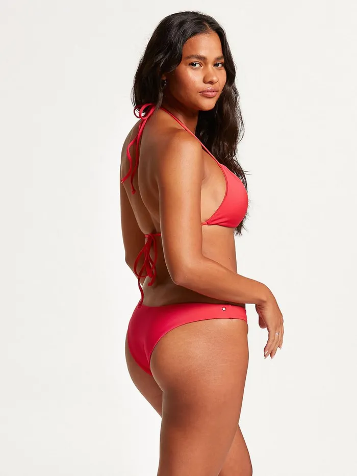 Womens EcoTrue Swim Volcom Simply Seamless V Bikini Bottom 8211 True Red