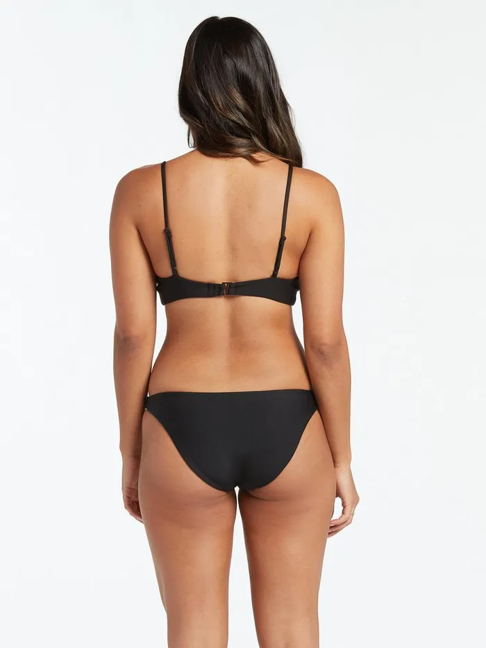 Womens EcoTrue Swim Volcom Simply Seamless V Neck Bikini Top 8211 Black