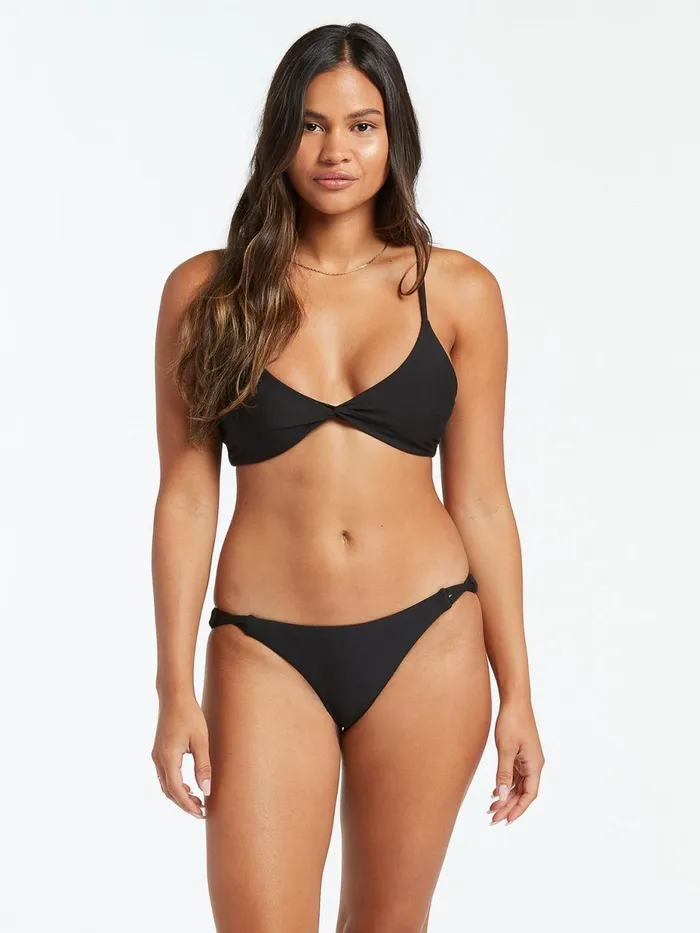 Womens EcoTrue Swim Volcom Simply Seamless V Neck Bikini Top 8211 Black