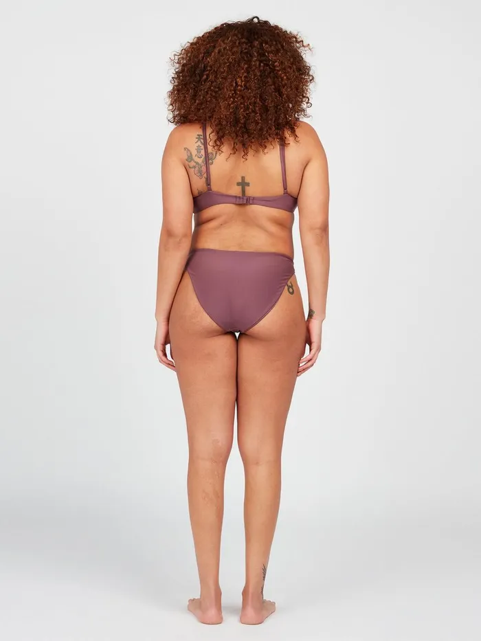 Womens EcoTrue Swim Volcom Simply Seamless V Neck Bikini Top 8211 Eggplant