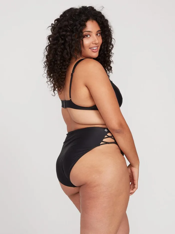 Womens EcoTrue Swim Volcom Simply Solid Retro Bikini Bottom Plus Size 8211 Black Womens EcoTrue Swim Volcom Simply Solid Retro Bikini Bottom Plus Size 8211 Black