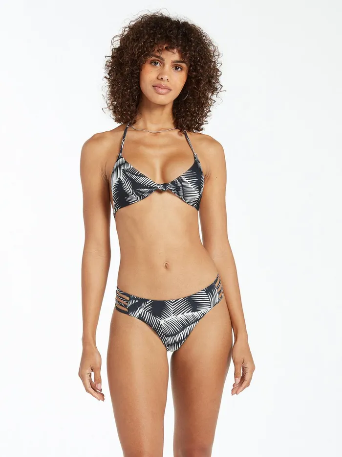 Womens EcoTrue Swim Volcom Stay Or Leaf Cheeky Bikini Bottom 8211 Black