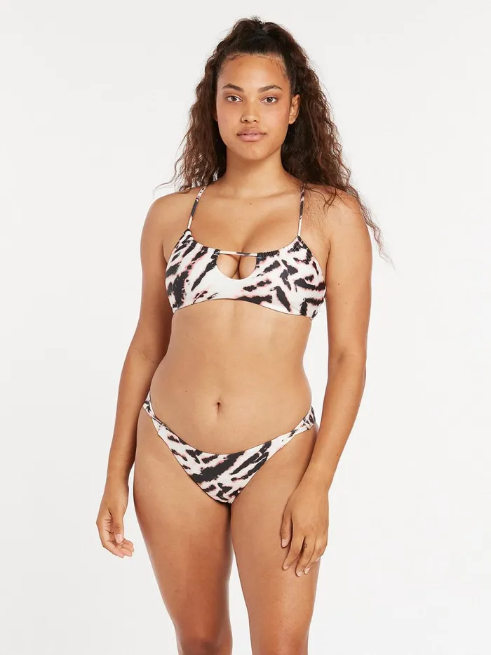 Womens EcoTrue Swim Volcom Tie Of The Tiger Hipster Bikini Bottom 8211 White Combo