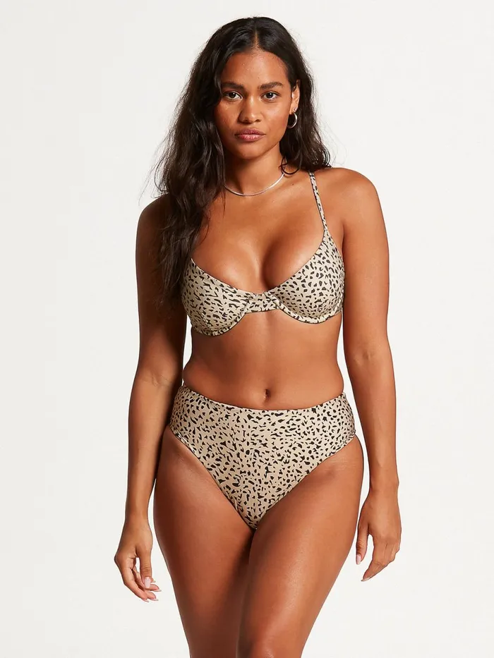 Womens EcoTrue Swim Volcom Ur An Animal Retro Bikini Bottom 8211 Multi