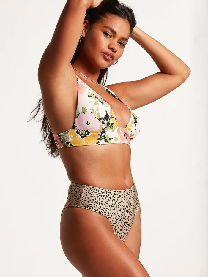 Womens EcoTrue Swim Volcom Ur An Animal Retro Bikini Bottom 8211 Multi
