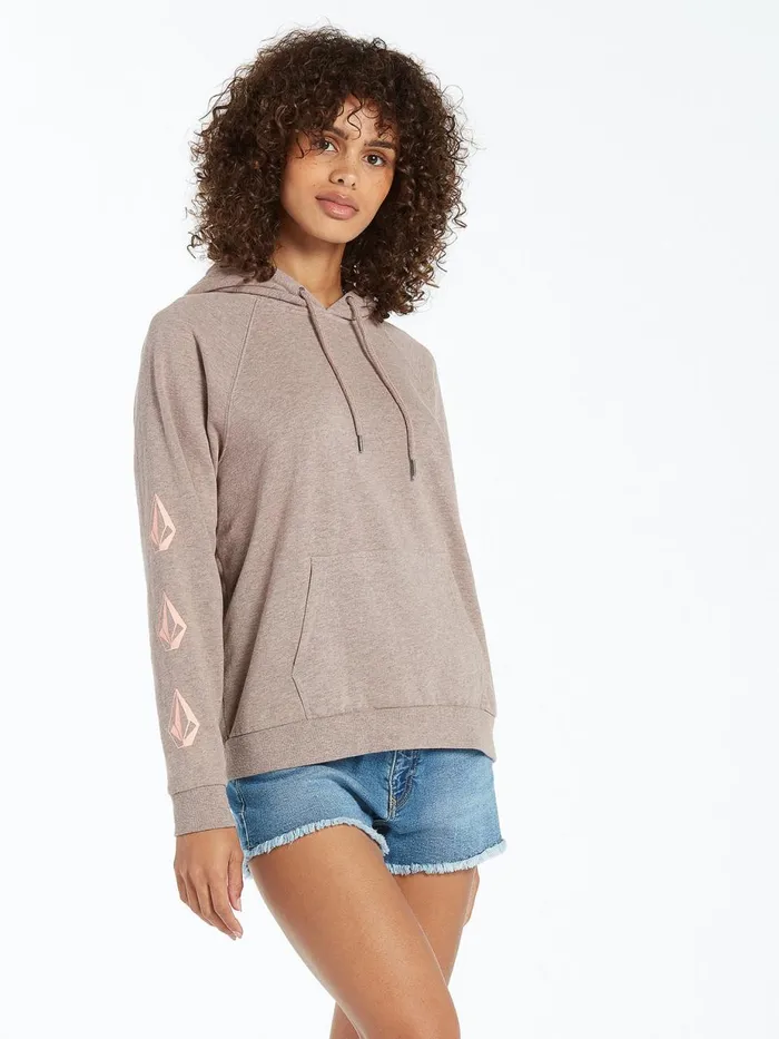 Womens Hoodies and Sweatshirts Volcom Iconic Stone Hoodie 8211 Coral