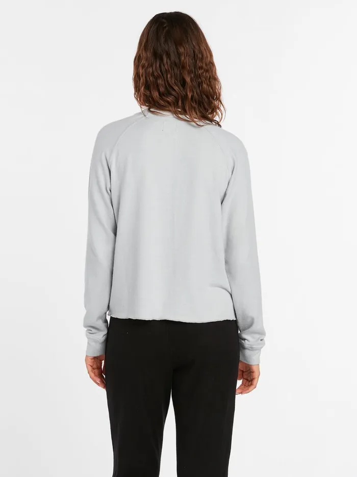 Womens Hoodies and Sweatshirts Volcom Lived In Lounge Crew 8211 Daze Grey