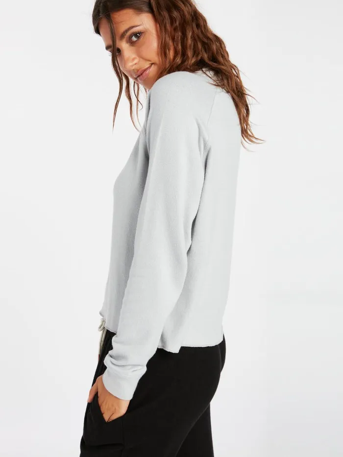Womens Hoodies and Sweatshirts Volcom Lived In Lounge Crew 8211 Daze Grey
