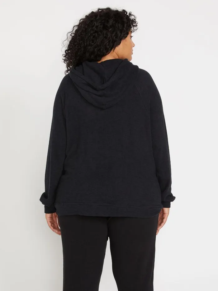 Womens Hoodies and Sweatshirts Volcom Lived In Lounge Plus Size Hoodie 8211 Black