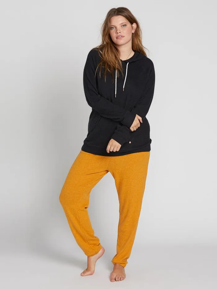 Womens Hoodies and Sweatshirts Volcom Lived In Lounge Plus Size Hoodie 8211 Black