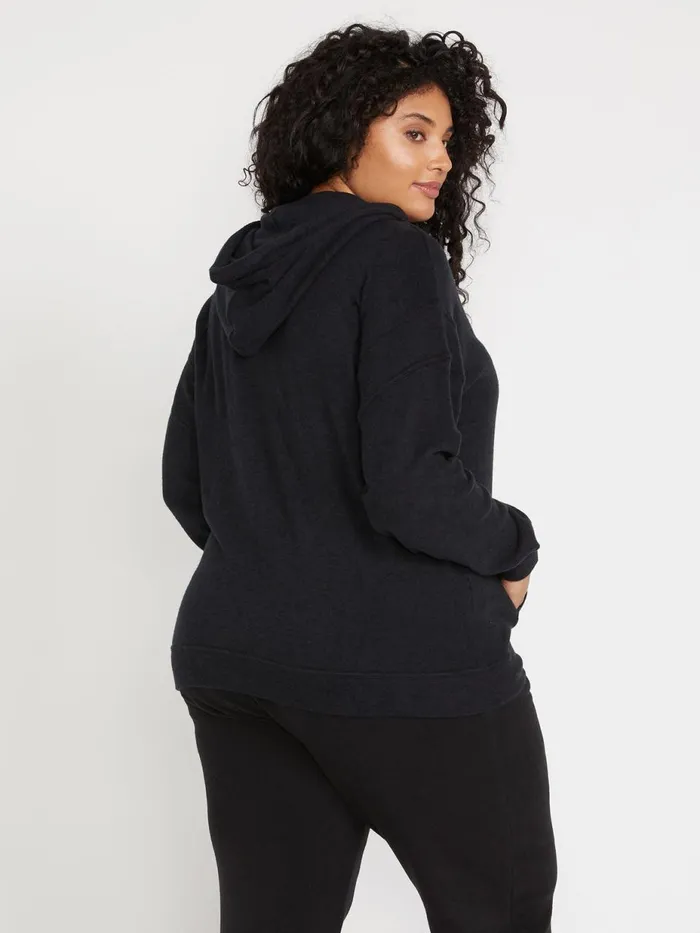 Womens Hoodies and Sweatshirts Volcom Lived In Lounge Plus Size Zip Up 8211 Black