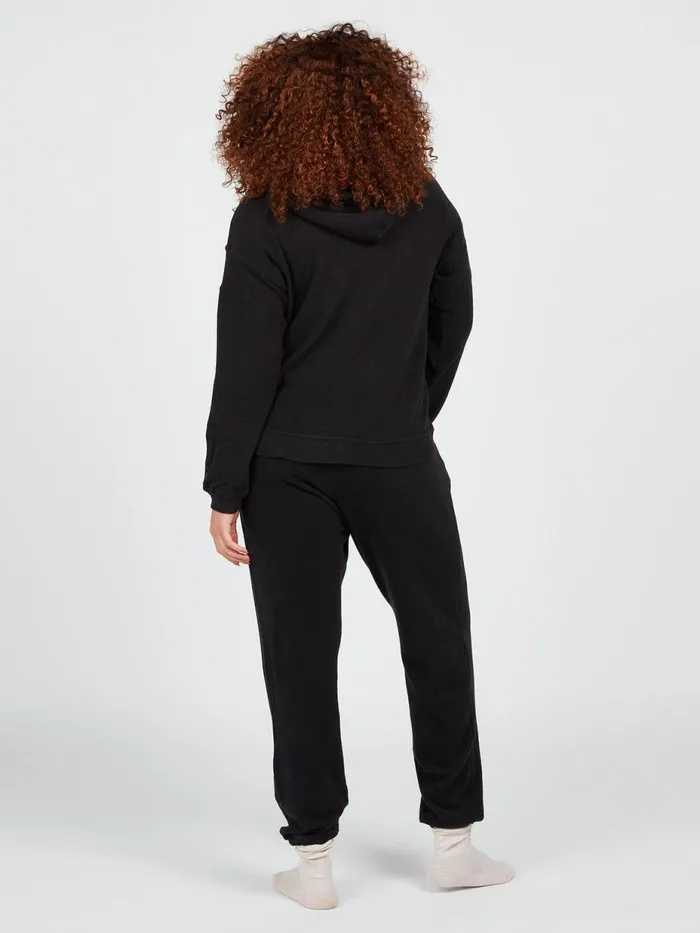 Womens Hoodies and Sweatshirts Volcom Lived In Lounge Plus Size Zip Up 8211 Black