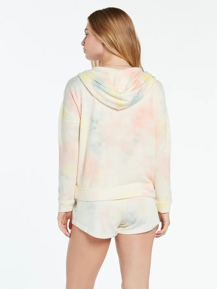 Womens Hoodies and Sweatshirts Volcom Lived In Lounge Zip Fleece 8211 Multi