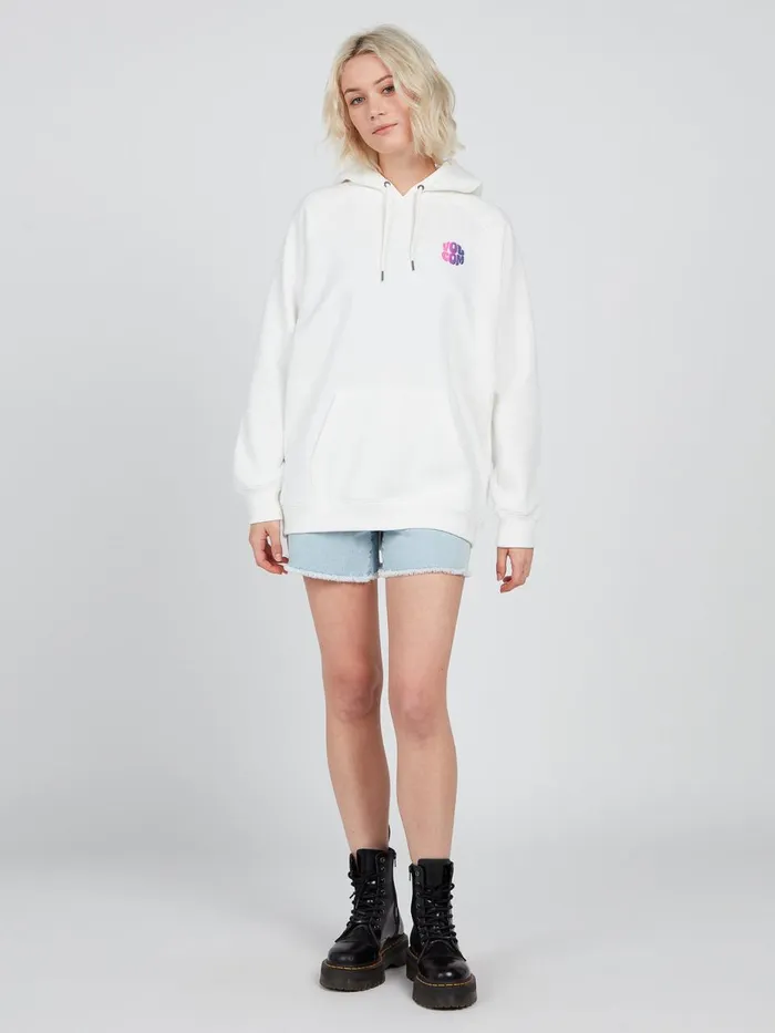 Womens Hoodies and Sweatshirts Volcom Star Shields Boyfriend Hoodie 8211 Star White