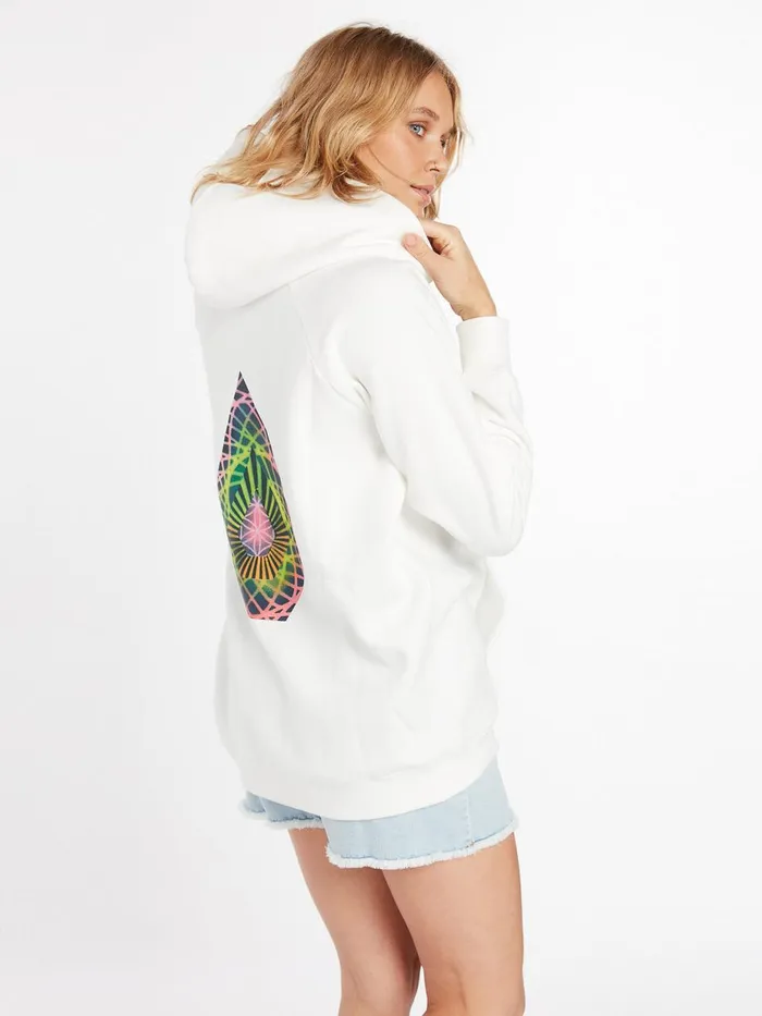 Womens Hoodies and Sweatshirts Volcom Star Shields Boyfriend Hoodie 8211 Star White