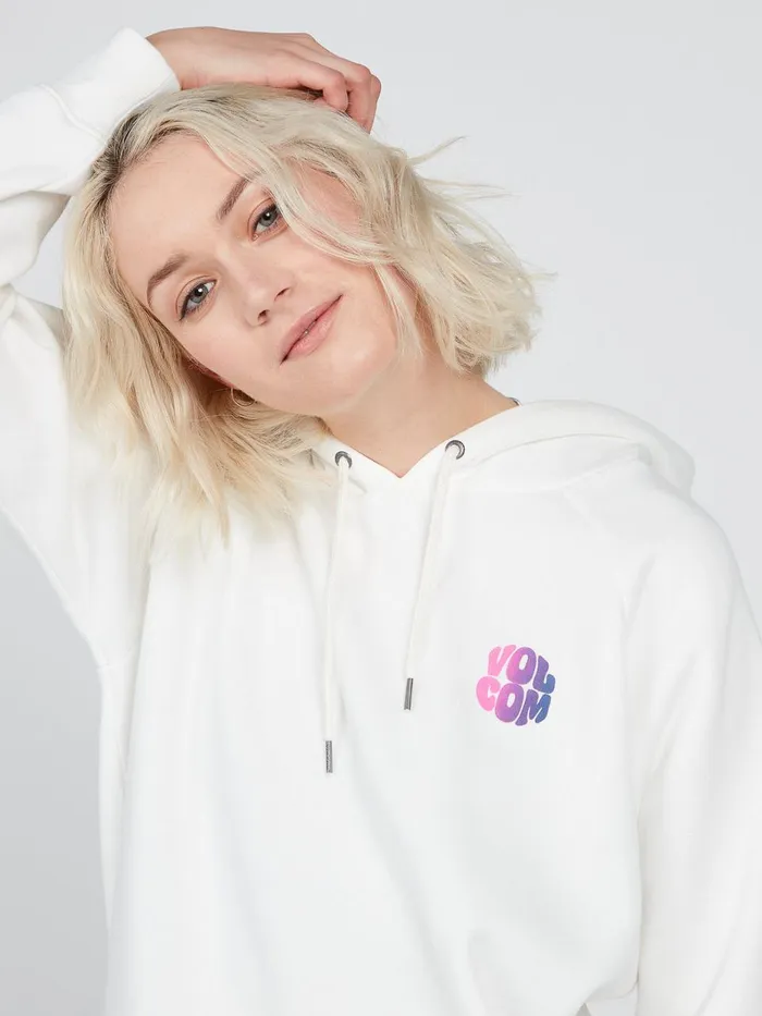 Womens Hoodies and Sweatshirts Volcom Star Shields Boyfriend Hoodie 8211 Star White