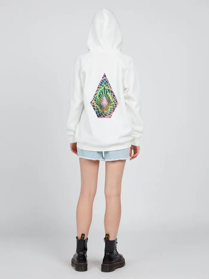 Womens Hoodies and Sweatshirts Volcom Star Shields Boyfriend Hoodie 8211 Star White