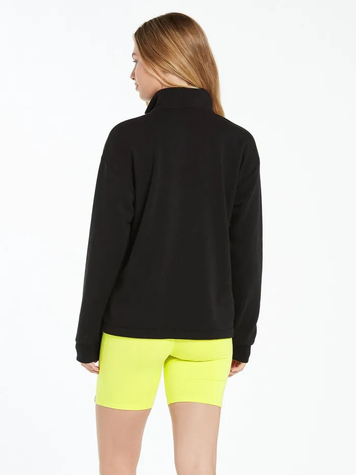 Womens Hoodies and Sweatshirts Volcom Stone Stacked Mock Neck 8211 Black