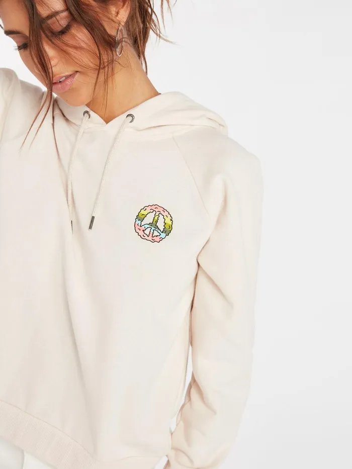 Womens Hoodies and Sweatshirts Volcom Truly Stokin Hoodie 8211 Sand Brown