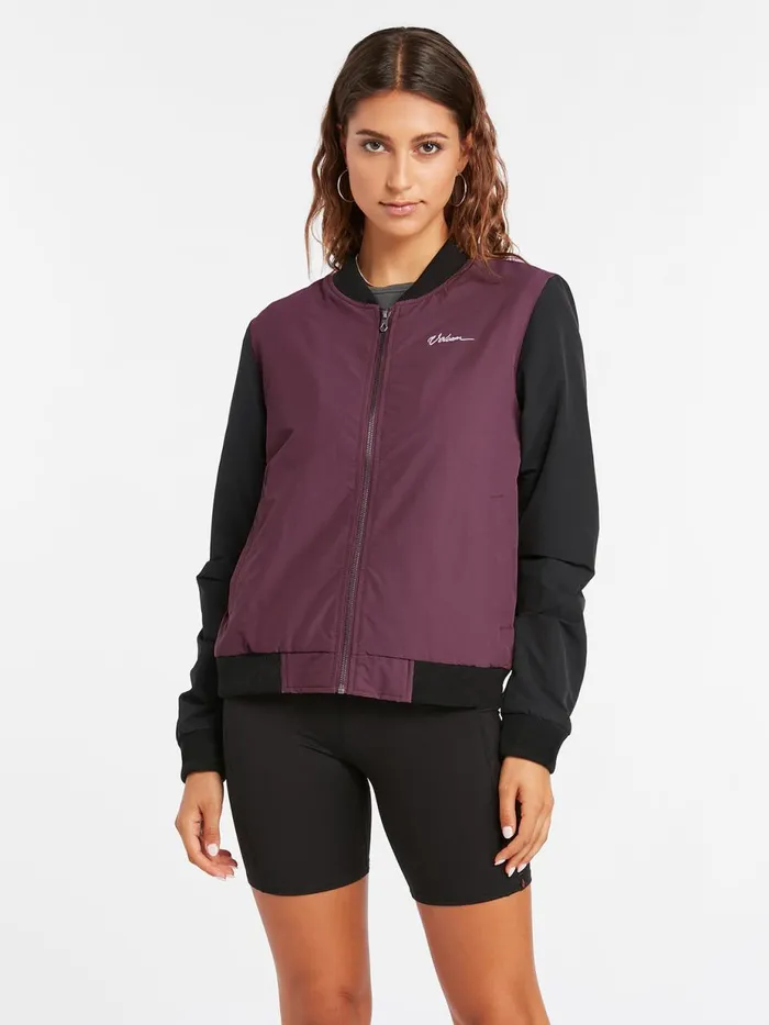 Womens Jackets Volcom Coco Ho Track Jacket 8211 Eggplant