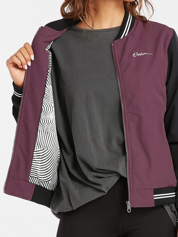 Womens Jackets Volcom Coco Ho Track Jacket 8211 Eggplant