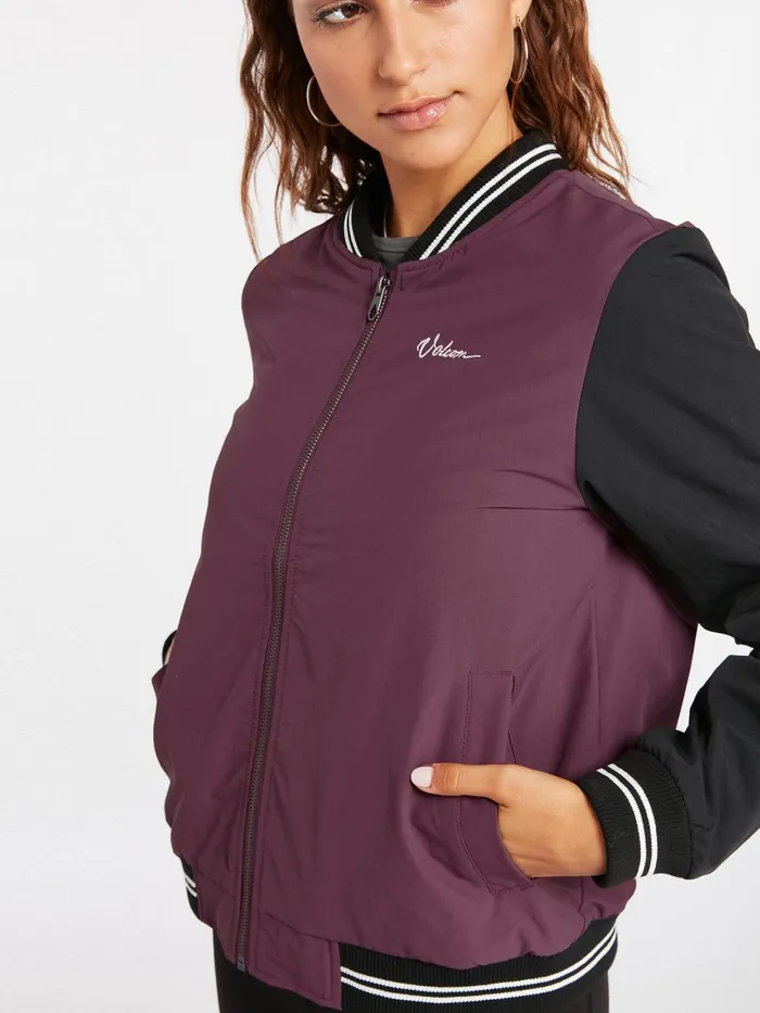Womens Jackets Volcom Coco Ho Track Jacket 8211 Eggplant