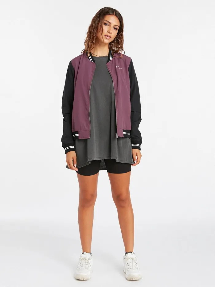 Womens Jackets Volcom Coco Ho Track Jacket 8211 Eggplant