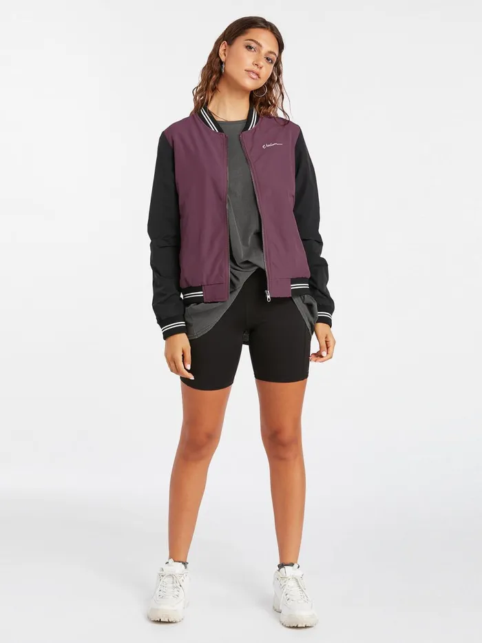 Womens Jackets Volcom Coco Ho Track Jacket 8211 Eggplant