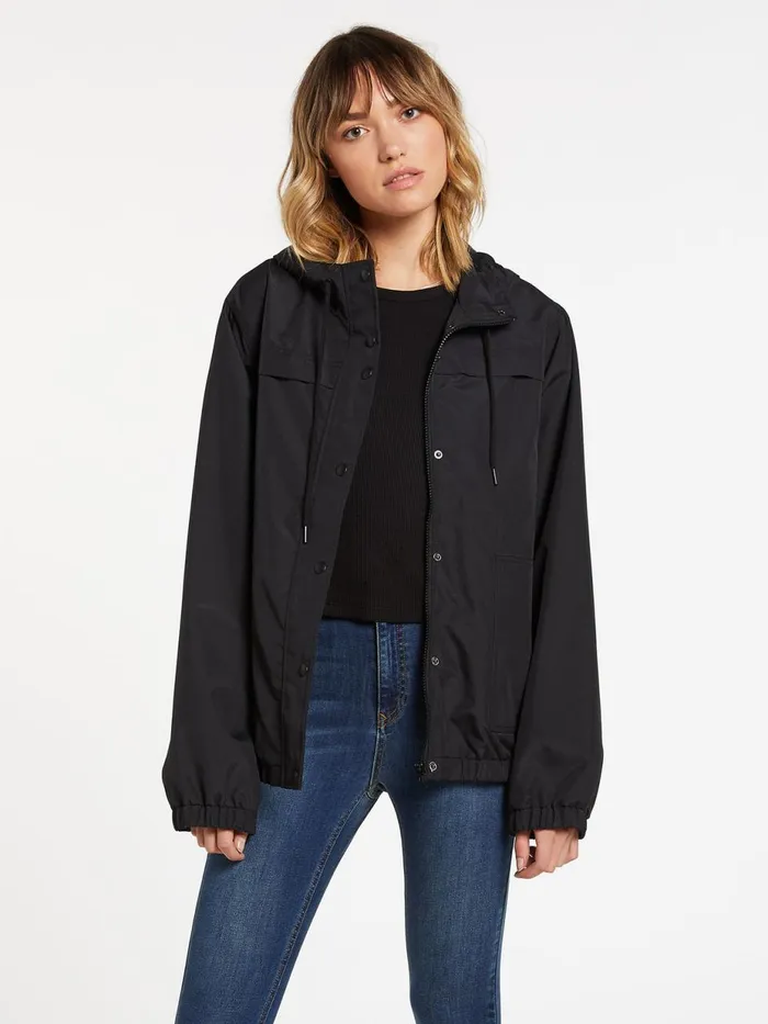 Womens Jackets Volcom Enemy Stone Windbreaker 8211 Black
