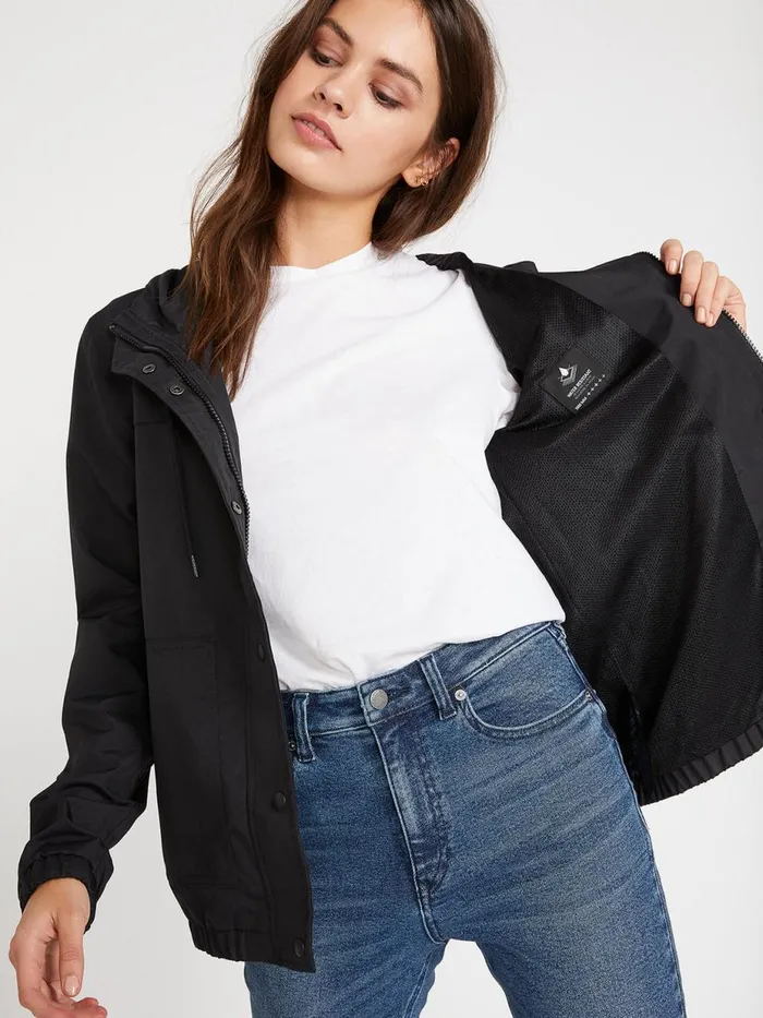 Womens Jackets Volcom Enemy Stone Windbreaker Jacket 8211 Black