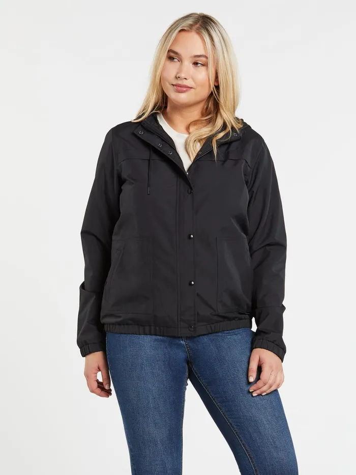 Womens Jackets Volcom Enemy Stone Windbreaker Jacket 8211 Black