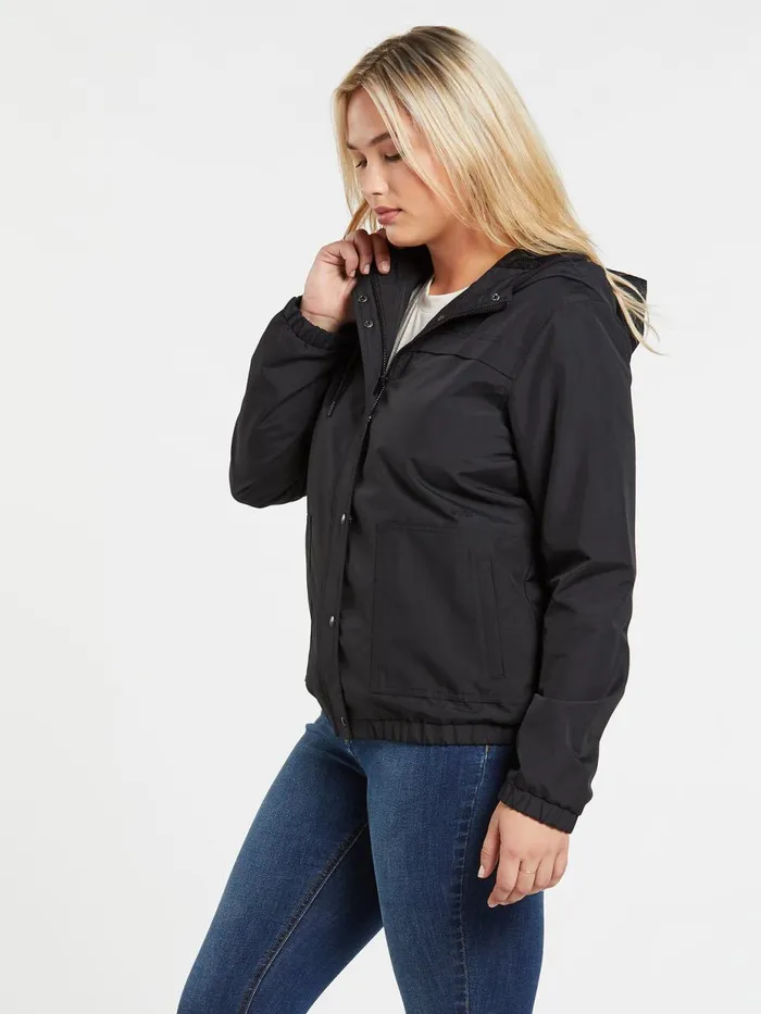 Womens Jackets Volcom Enemy Stone Windbreaker Jacket 8211 Black